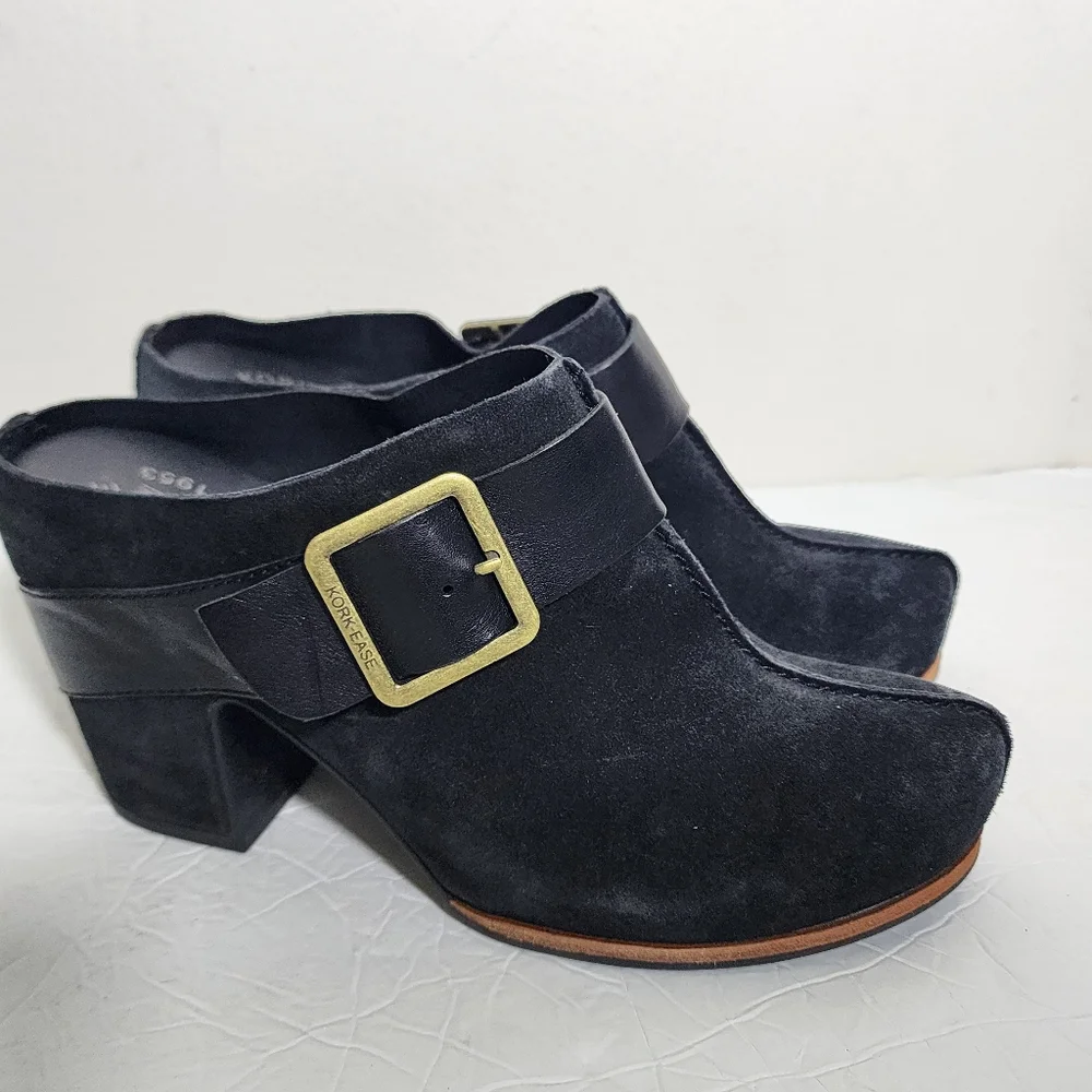 Kork-Ease Womens Shanaya Black Mules Size 10M Suede  Shoes Closed Toe - Picture 3 of 9